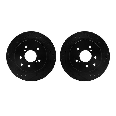 DYNAMIC FRICTION CO Rotors-Drilled and Slotted-Black, Zinc Plated black, Zinc Coated, 8002-67092 8002-67092